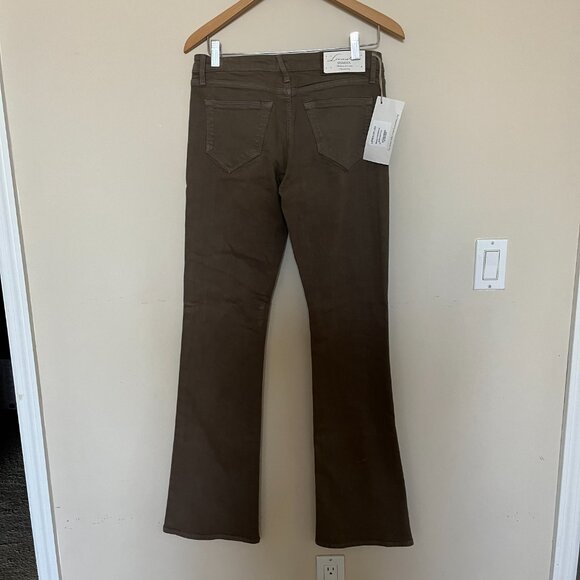 Loomstate Kharma Organic Cotton Medium Low Waist Driftwood Gray/Green Bootcut 27 - Picture 2 of 8